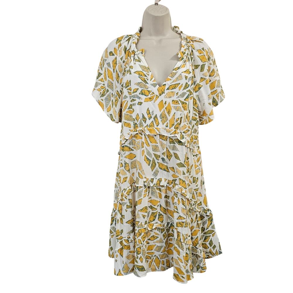 BY ANTHROPOLOGIE Somerset Seashell Dress Yellow Size S
